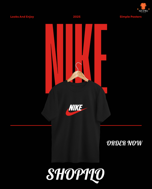 Red Nike Drop Shoulder T-Shirt