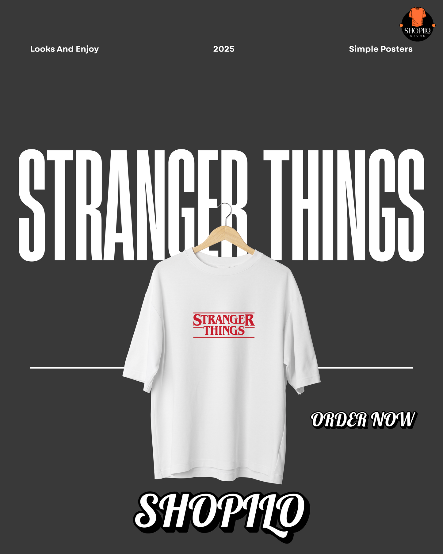 Stranger Things Drop Shoulder T-Shirt