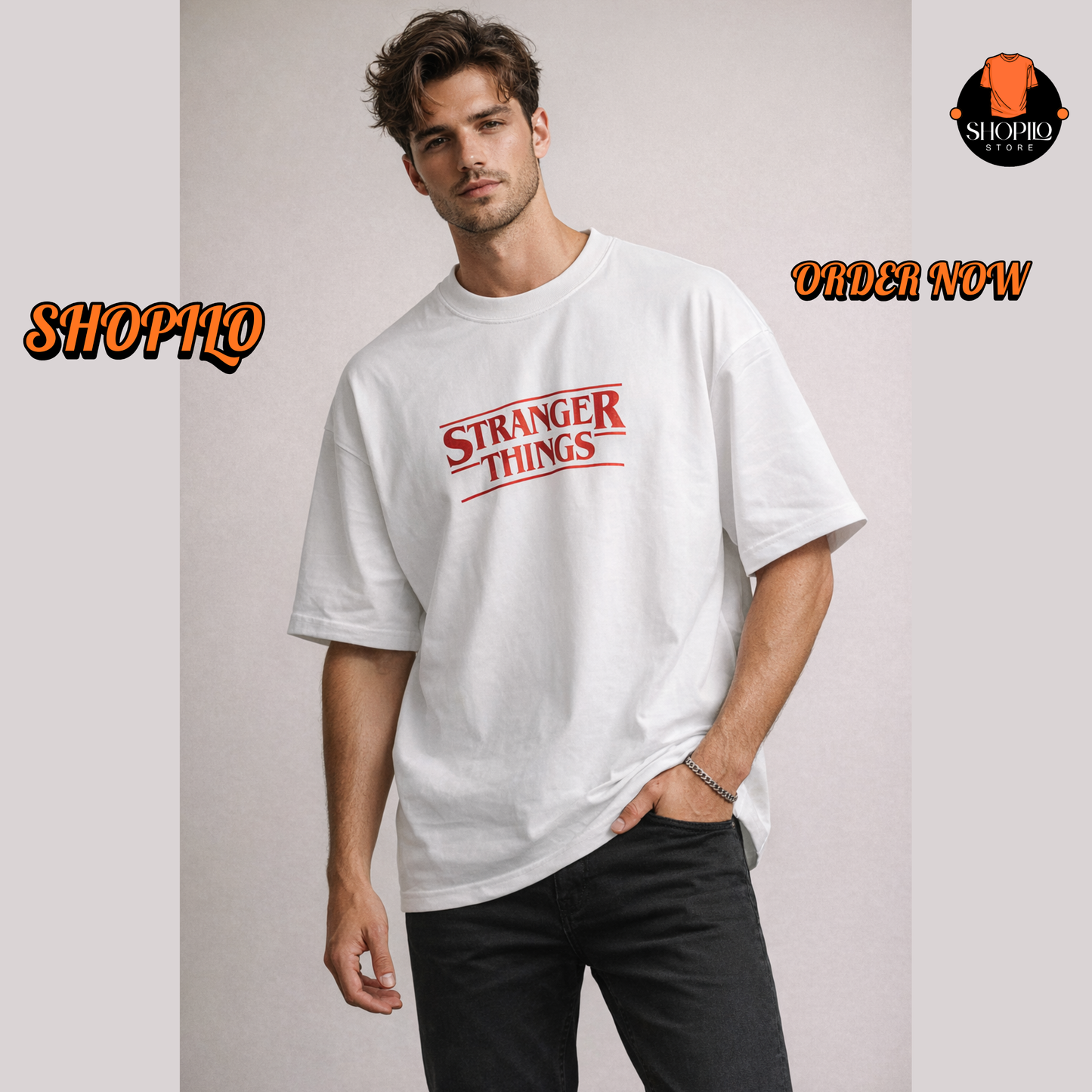Stranger Things Drop Shoulder T-Shirt