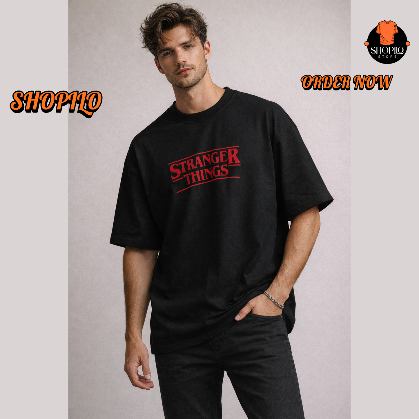 Stranger Things Drop Shoulder T-Shirt