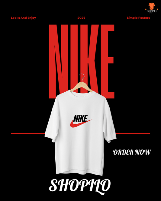 Red Nike Drop Shoulder T-Shirt