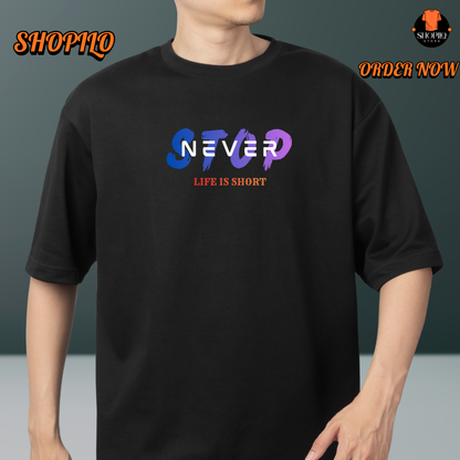 Never Stop Drop Shoulder T-Shirt